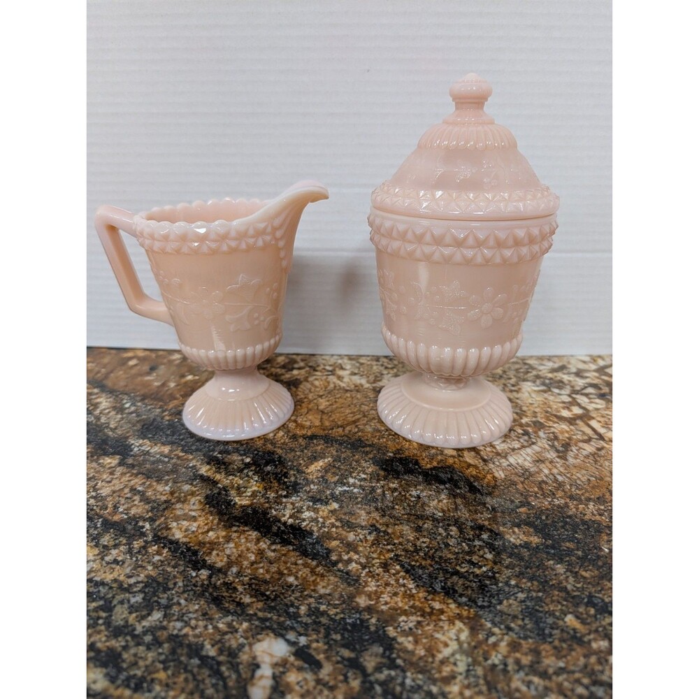 Vintage Pink Sugar And Creamer Set
